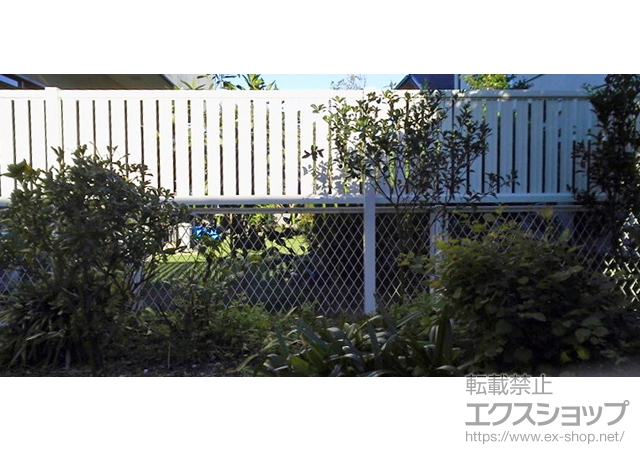 徳島県徳島市ののフェンス・柵 エクスラインフェンス22型 多段柱施工 施工例