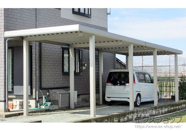 福岡県八女郡広川町ののカーポート ジーポートneo Ａタイプ 縦連棟 8本柱 角柱仕様 積雪〜100cm対応 施工例