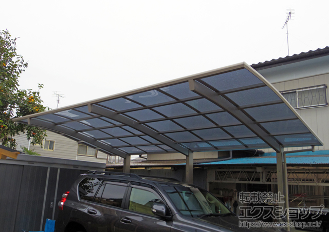 埼玉県川越市のLIXIL リクシル(新日軽)のカーポート ファインポートII R 積雪〜20cm対応 施工例