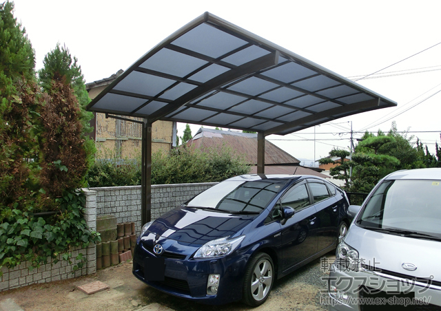 岡山県倉敷市のLIXIL リクシル（トステム）のカーポート カーブポートシグマIII 積雪〜20cm対応 施工例