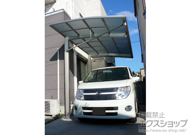 静岡県焼津市ののカーポート レイナポートREグラン 前下がり積雪〜20cm対応 施工例