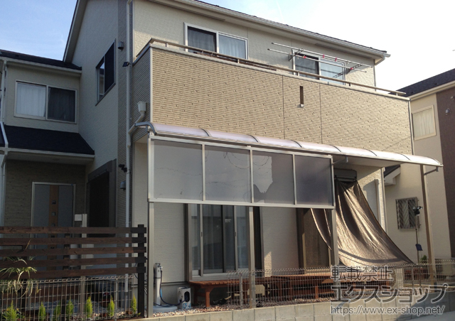 愛知県豊川市ののテラス屋根 プレシオステラス R型 テラスタイプ 連棟　積雪〜20cm対応 施工例