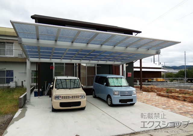 和歌山県田辺市ののカーポート エフルージュツインEX 後方支持タイプ 積雪〜20cm対応 施工例