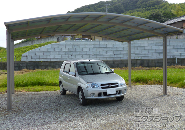 香川県三豊市のLIXIL リクシル（トステム）のカーポート カーブポートシグマIII ワイド 積雪〜20cm対応 施工例