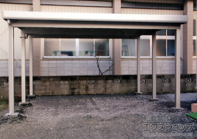 青森県弘前市ののカーポート ジーポートneo 積雪Ｂタイプ 2台用 6本角柱仕様 積雪〜100cm対応 施工例