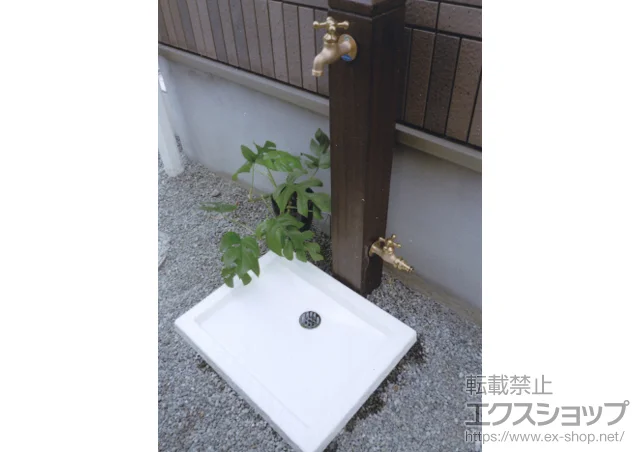 神奈川県茅ヶ崎市のニッコーエクステリアの立水栓・ガーデンシンク・水栓柱 立水栓ユニット モ・エットL＋ファミエンテパン プレート 施工例