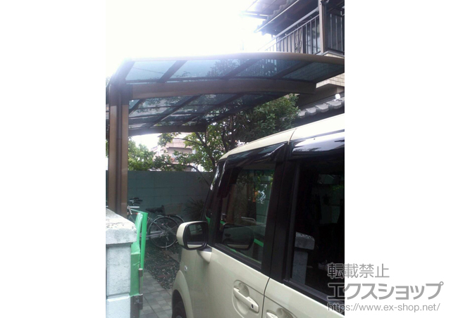 大阪府寝屋川市のLIXIL リクシル（トステム）のカーポート カーブポートシグマIII 積雪〜20cm対応 施工例