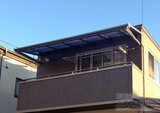 岩手県上閉伊郡大槌町のLIXIL リクシル（トステム）のバルコニー・ベランダ屋根 パワーアルファ F型 ルーフタイプ 単体 積雪〜30cm対応 施工例