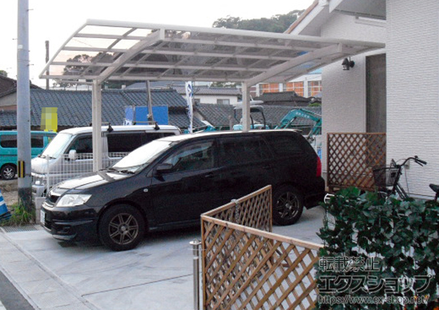 長崎県佐世保市のLIXIL リクシル（トステム）のカーポート カーブポートシグマIII 積雪〜20cm対応 施工例