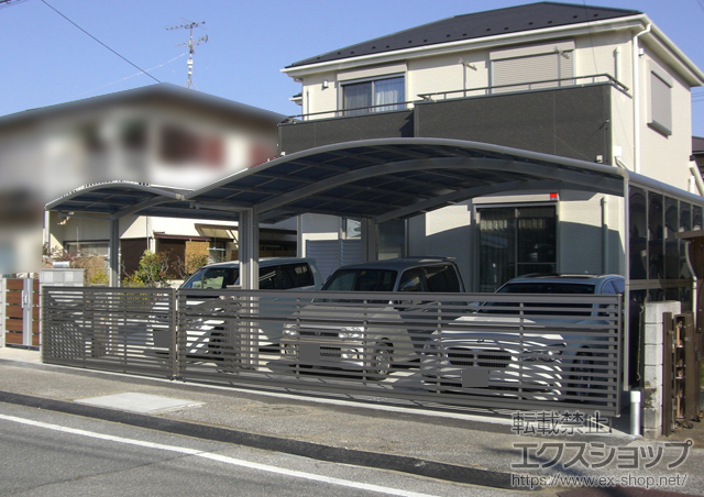 千葉県市原市ののカーゲート ワイドオーバードアS3型 電動式 ＜2モーター仕様＞ 施工例