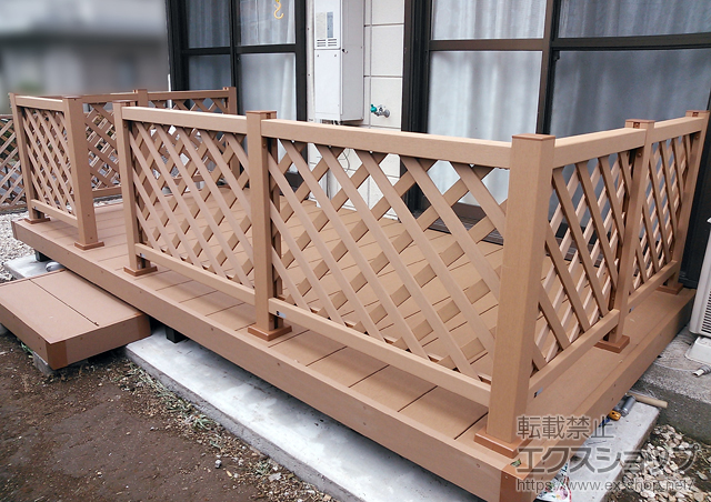 神奈川県横浜市ののウッドデッキ リウッドデッキ 200+独立式リウッドステップ2型 施工例