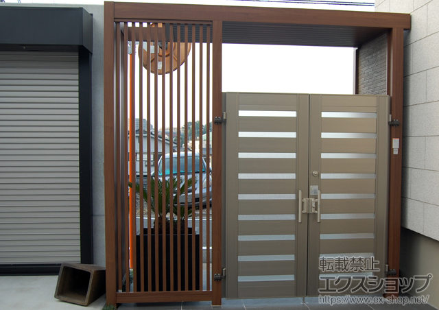 東京都練馬区のの門扉 エルネクス門扉M-YS型 両開き　左勝手 施工例