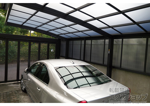 京都府宇治市ののカーポート レイナポートグラン 延長　積雪〜20cm対応＋レイナポートグラン サイドパネル 施工例