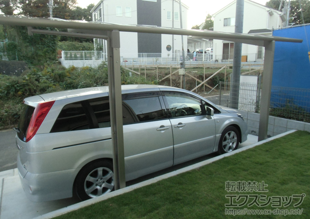 千葉県柏市のLIXIL リクシル（トステム）のカーポート カーブポートシグマIII 積雪〜20cm対応 施工例