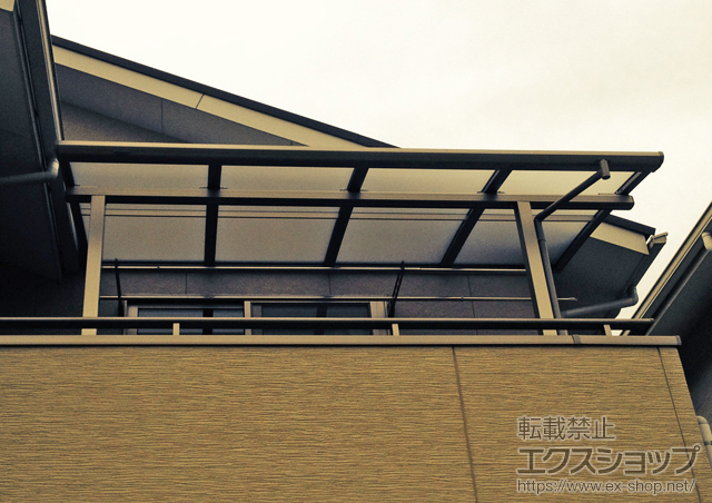 宮城県仙台市のLIXIL リクシル（トステム）のバルコニー・ベランダ屋根 パワーアルファ L型 屋根タイプ 単体 積雪〜30cm対応 施工例