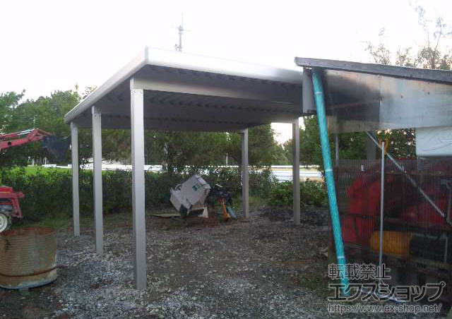 岩手県花巻市ののカーポート ジーポートneo 2台用 Ｂタイプ 角柱6本 積雪〜100cm対応 施工例