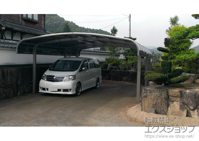 大阪府豊能郡能勢町のLIXIL リクシル（トステム）のカーポート テールポートシグマIII ワイド 延長 積雪〜20cm対応 施工例