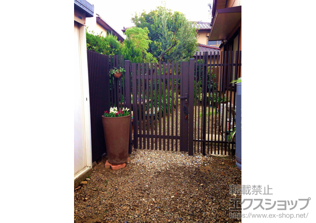 愛知県刈谷市のの門扉 プログコート門扉1型 片開き 柱使用 施工例