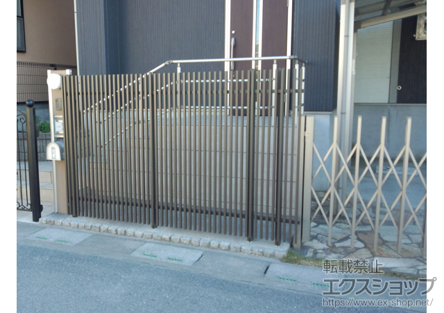 埼玉県吉川市ののフェンス・柵 プログコートフェンスF3型 フリーポールタイプ 施工例