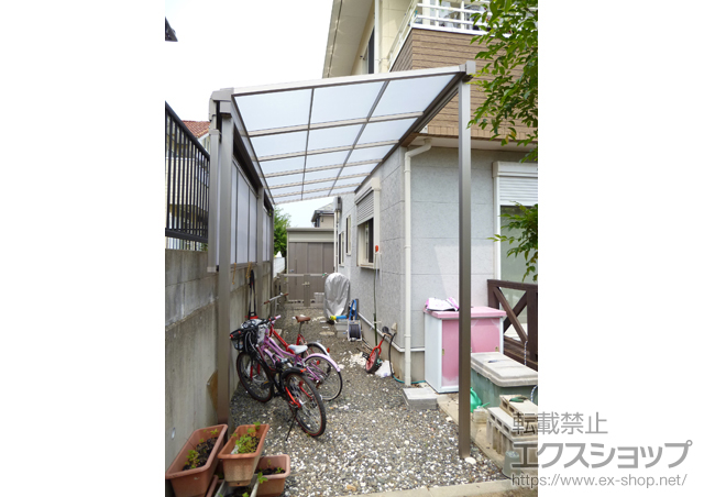 茨城県日立市のLIXIL リクシル（トステム）のテラス屋根 ライザーテラスII F型 テラスタイプ 単体 積雪〜20cm対応 施工例