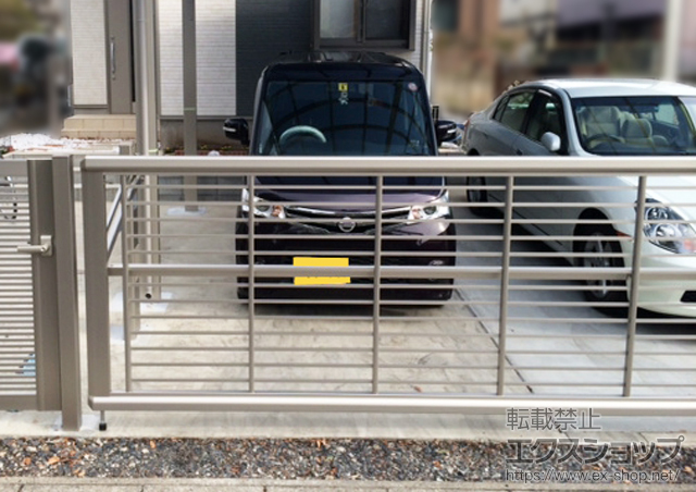 埼玉県蓮田市ののカーゲート エクスラインアップゲート ワイド 1型 手動式 51-12 施工例