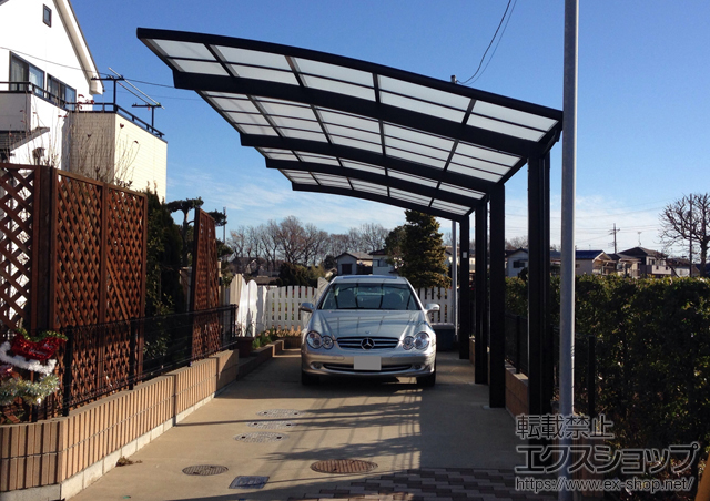 千葉県船橋市のLIXIL リクシル（トステム）のカーポート カーブポートシグマIII 縦連棟 積雪〜20cm対応 施工例