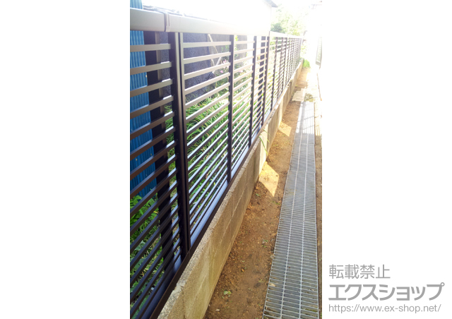 福井県越前市ののフェンス・柵 エクスラインフェンス12型　自由柱タイプ 施工例