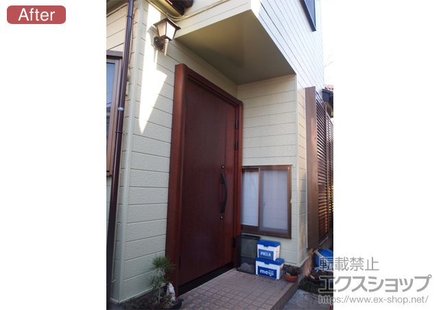 千葉県八千代市のの玄関ドア ラフォース R2 61型 親子開き 断熱K4仕様 施工例