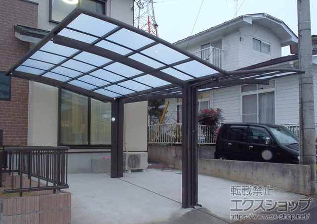 宮城県仙台市のLIXIL リクシル（トステム）のカーポート カーブポートシグマIII Y合掌 積雪〜20cm対応 施工例