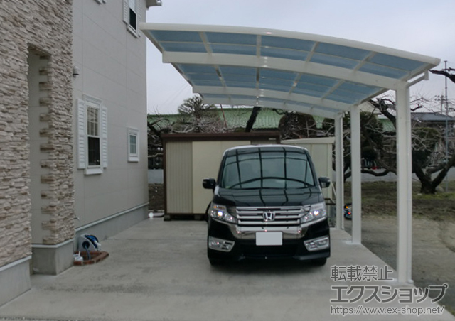 山梨県山梨市ののカーポート レイナポートグラン 延長　積雪〜20cm対応 施工例