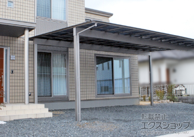 山口県宇部市ののカーポート アーキデュオ ワイド 3台用 積雪〜20cm対応 施工例