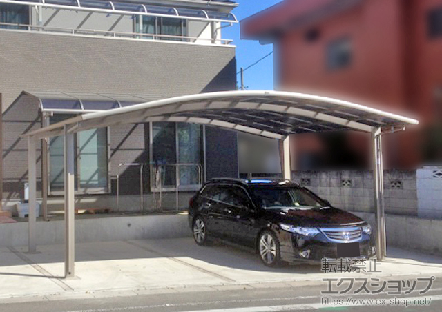 埼玉県深谷市のLIXIL リクシル（トステム）のカーポート カーブポートシグマIII ワイド 積雪〜20cm対応 施工例