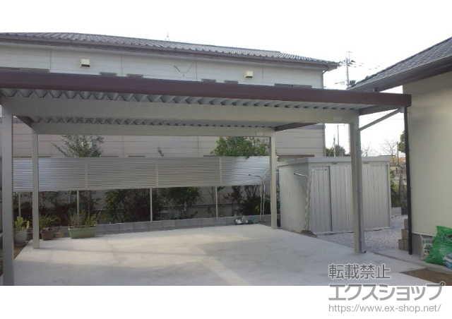 大分県中津市ののカーポート レオンポートneo 2台用 標準鼻隠し 角柱4本柱仕様 積雪〜50cm対応 施工例