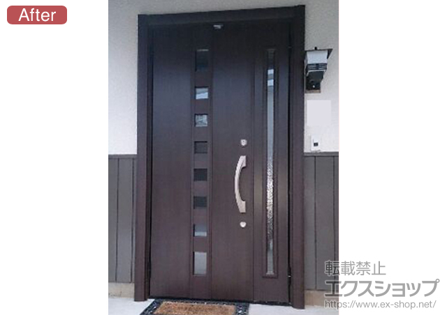 東京都日野市のLIXIL リクシル（トステム）の玄関ドア リシェント 400型 施工例