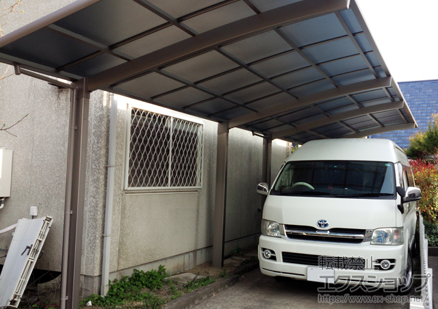 宮城県仙台市のLIXIL リクシル（トステム）のカーポート カーブポートシグマIII 縦連棟 積雪〜20cm対応 施工例