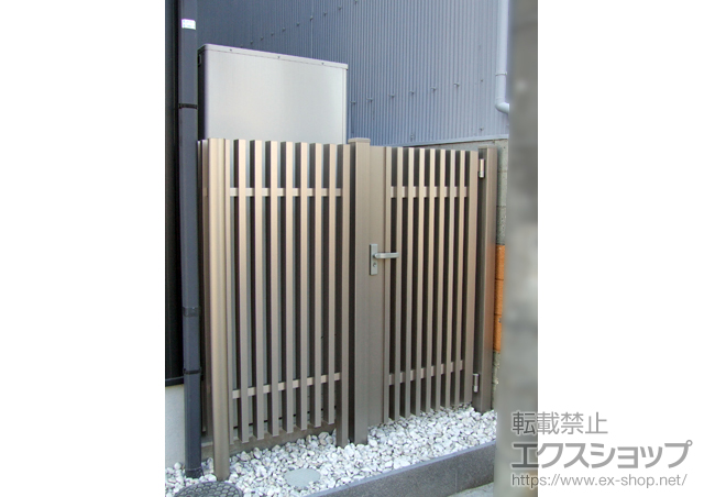 兵庫県姫路市のの門扉 プログコート門扉1型 片開き 柱使用 施工例