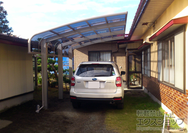 青森県三戸郡五戸町ののカーポート レイナキャップポートグラン50　積雪〜50cm対応 施工例