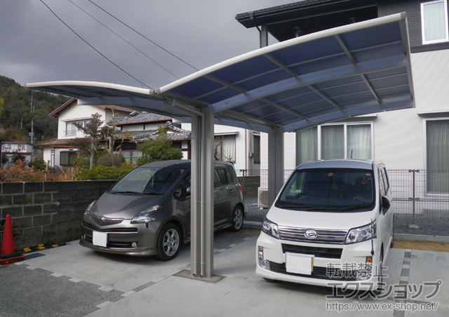 山口県岩国市ののカーポート プレシオスポート Y合掌 積雪〜20cm対応 施工例