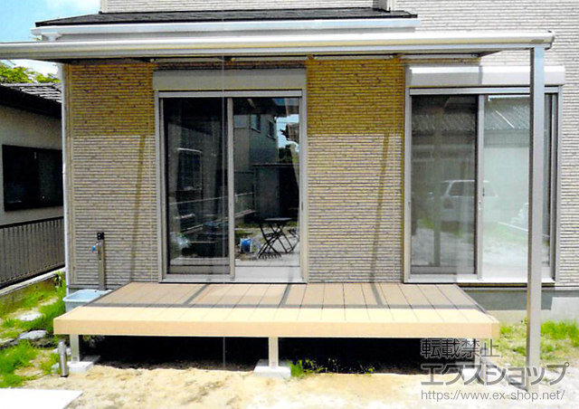 茨城県ひたちなか市ののテラス屋根 ヴェクターテラス F型 テラスタイプ 単体 積雪〜20cm対応 施工例