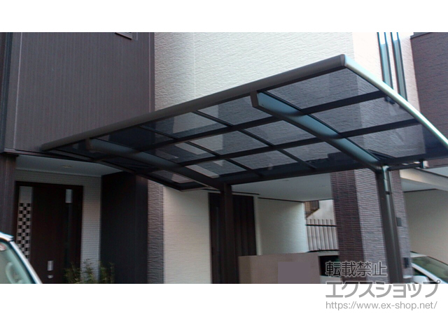 大阪府豊中市のLIXIL リクシル（トステム）のサイクルポート・駐輪場 カーブポートシグマIII ミニ 積雪〜20cm対応 施工例