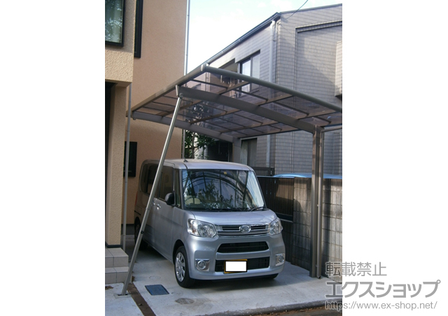 東京都小金井市のLIXIL リクシル（トステム）のカーポート カーブポートシグマIII 積雪〜20cm対応+着脱式サポート柱 施工例