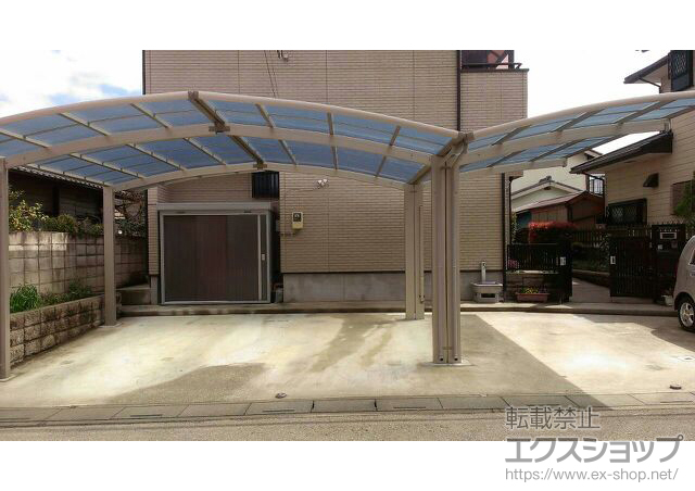 埼玉県深谷市ののカーポート レイナポートグランM合掌+Y合掌　積雪〜20cm対応＋レイナポートグラン用着脱式サポート 施工例