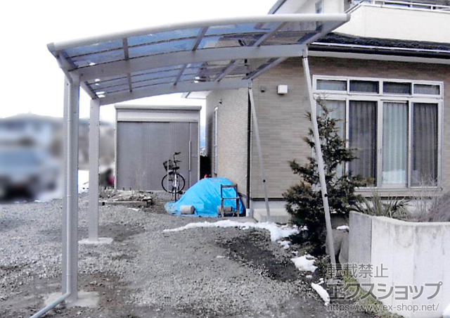 長野県諏訪市ののカーポート レイナポートグラン 耐風圧強度仕様 積雪〜30cm対応 施工例