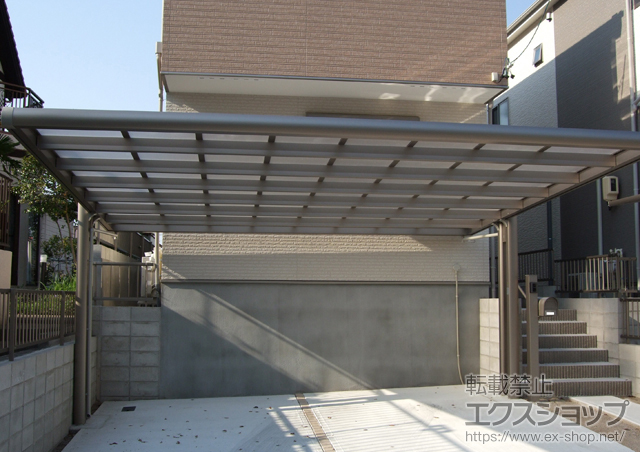 愛知県名古屋市ののカーポート 4Gワイド 積雪〜20cm対応 施工例