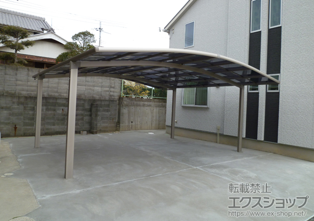 兵庫県明石市のLIXIL リクシル（トステム）のカーポート カーブポートシグマIII ワイド 積雪〜20cm対応 施工例