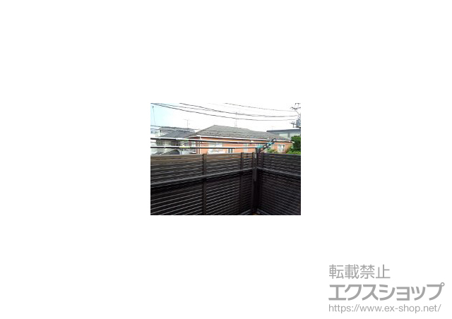 東京都大田区のLIXIL リクシル（トステム）のバルコニー ビューステージHスタイル 横格子ルーバー 単体 柱建て式＋収納式物干し 施工例