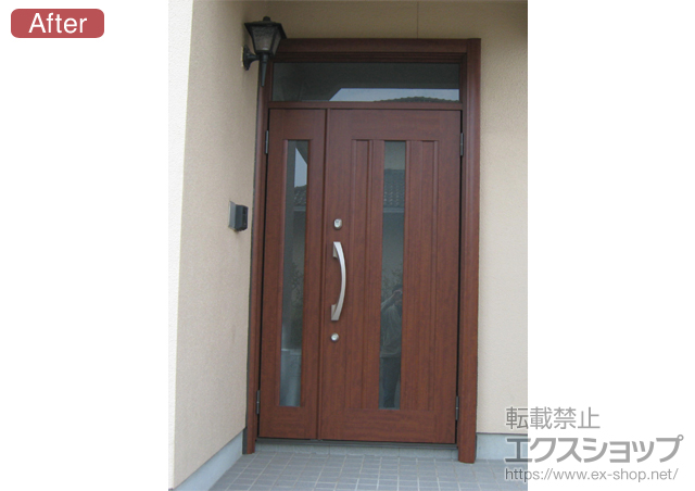 広島県東広島市のLIXIL リクシル（トステム）の玄関ドア リシェント P1型 施工例