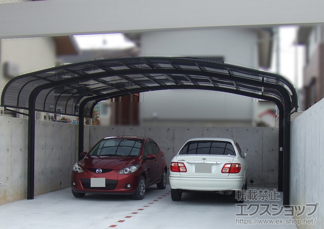 静岡県袋井市のLIXIL リクシル（トステム）のカーポート テールポートシグマIII ワイド 積雪〜20cm対応 施工例