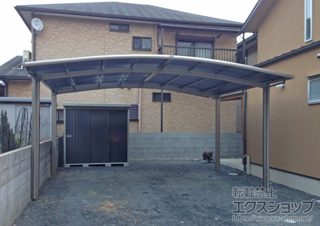 和歌山県海草郡紀美野町のLIXIL リクシル（トステム）のカーポート カーブポートシグマIII ワイド 積雪〜20cm対応 施工例