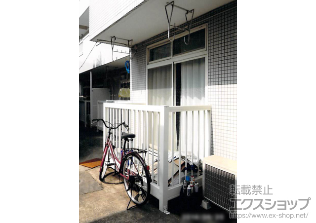 埼玉県所沢市ののバルコニー バルコニーBY-X型 たて格子 単体 柱建て式 施工例